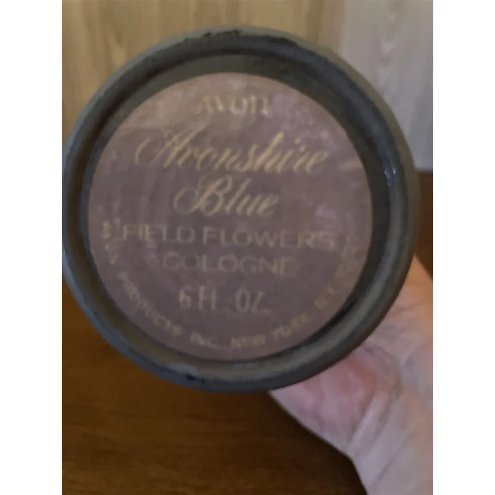 Vtg 1970s Avon Avonshire Blue Field Flowers Cologne NIB *STAINED*